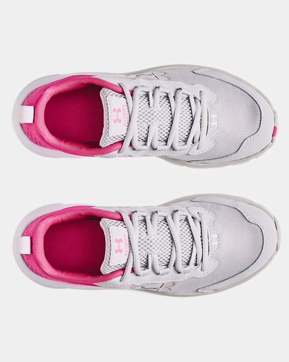 Girls' Grade School UA Assert 9 Running Shoes, Gray, pdpMainDesktop image number 2